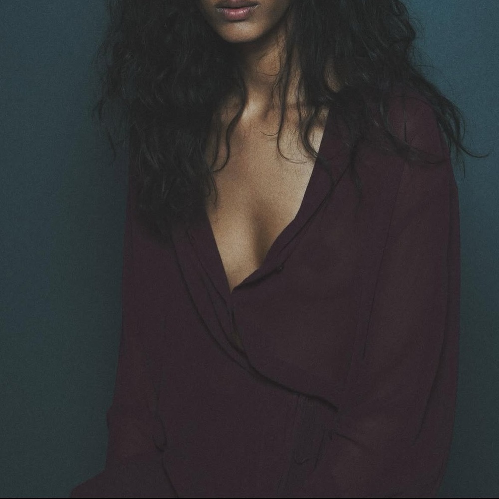 ZARA FLOWING BLOUSE - XS PURPLE Sleepwear